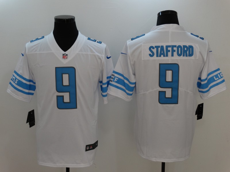 Men's Detroit Lions Matthew Stafford #9 White Jersey